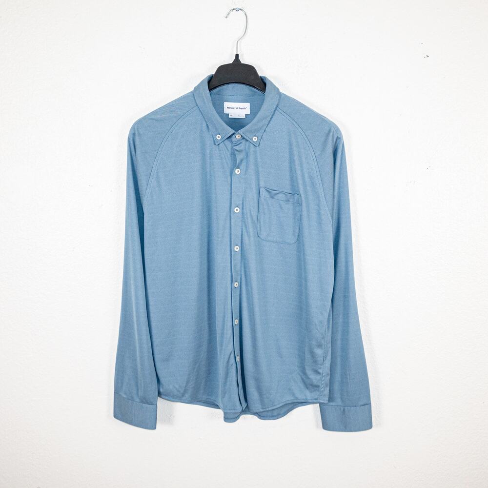 Ministry of Supply Men's Button Down Shirt Blue size XL